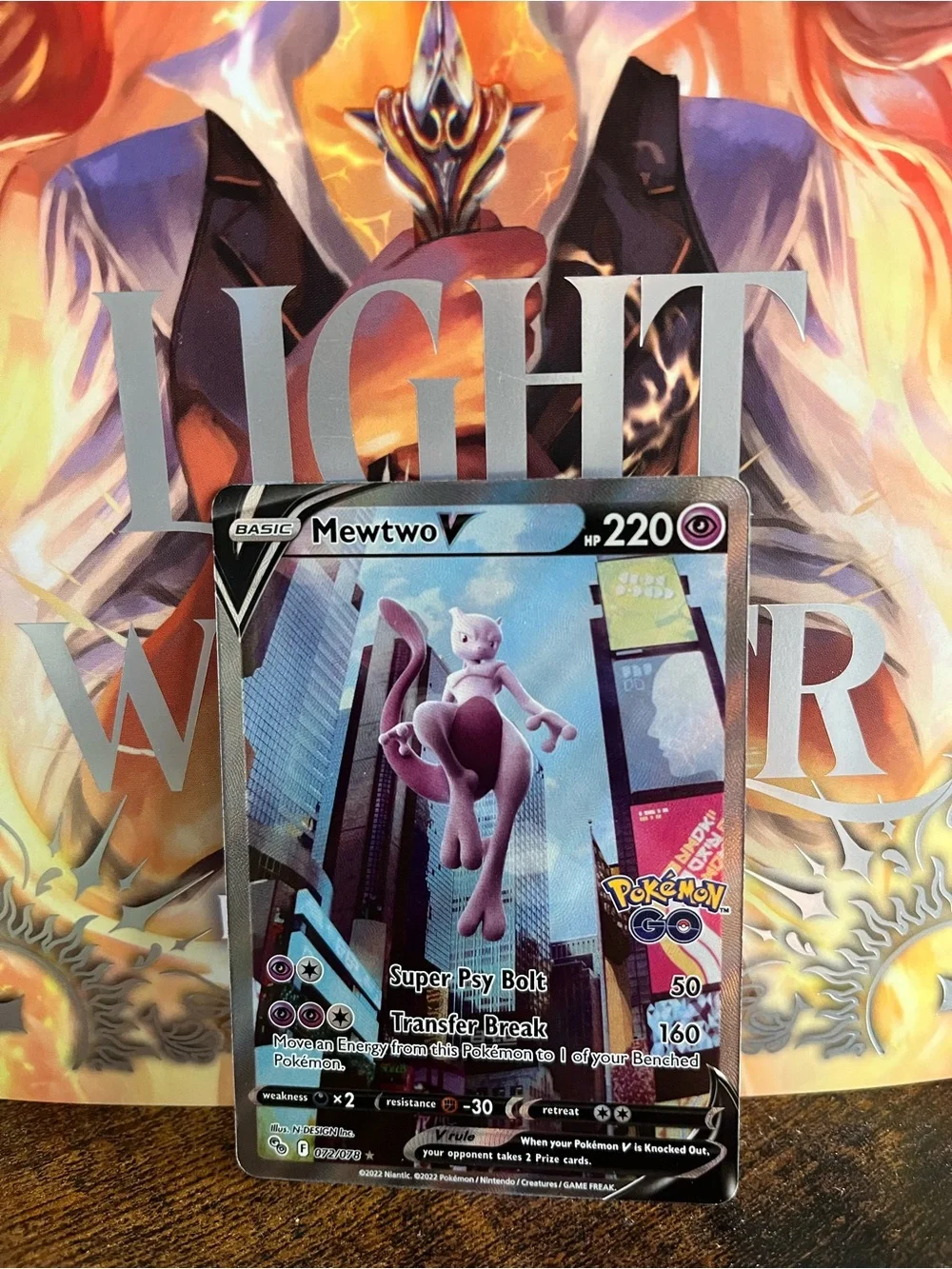 Mewtwo V Pokemon Go Ultra Rare Trading Card 072/078